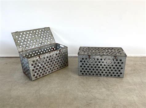 folding perforated steel box|perforated boxes for sale.